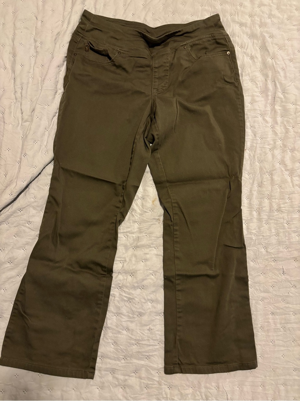 Belle by Kim Gravel Olive Green Women’s Jeggings